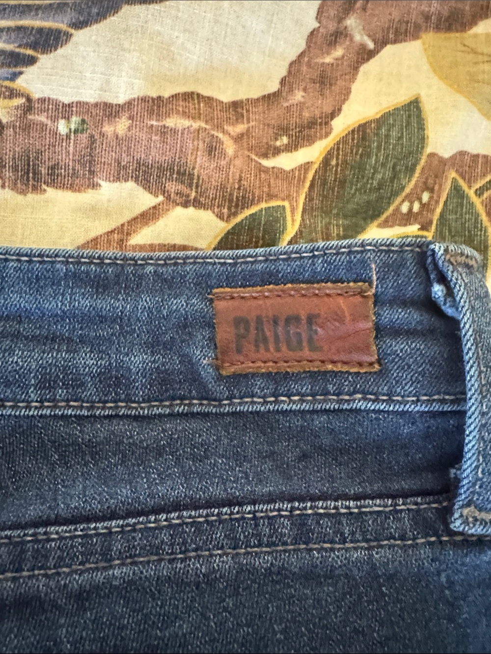 PAIGE Women's Blue Skinny Jeans with Leather Logo Patch